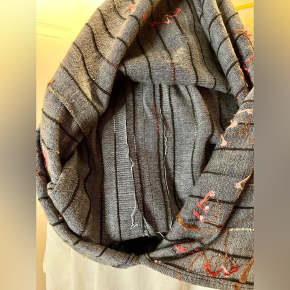 Unique Handmade Japanese theme embroidered maxi skirt,hook&bar, hidden zip back. - Picture 15 of 15